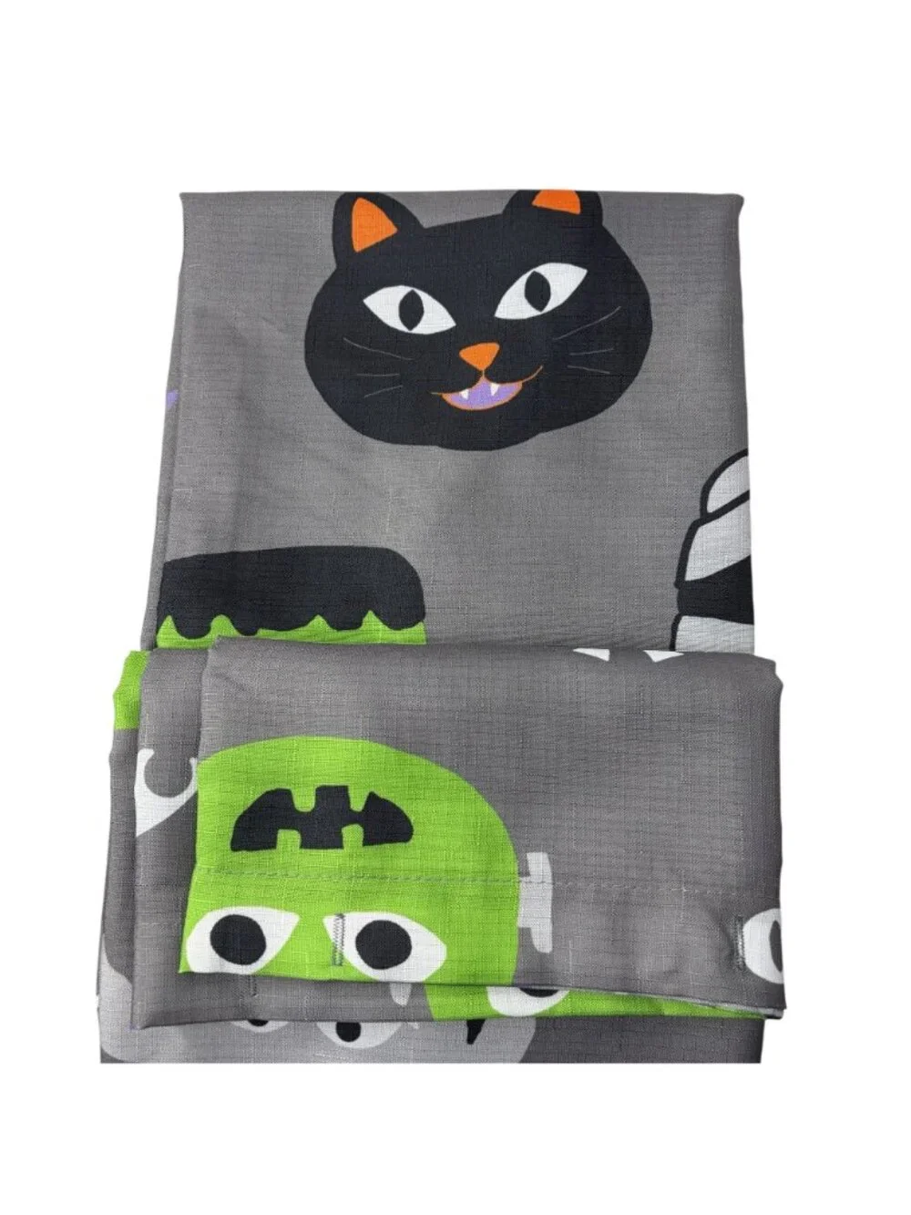 NWT Fright This Way Halloween Creatures Shower Curtain 72x72 Monsters Vampire Ba